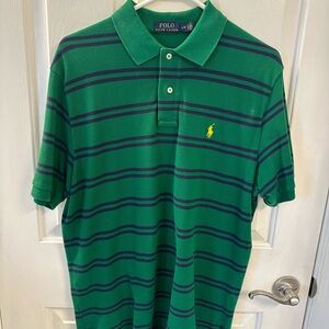 Ralph Lauren Green Polo with Navy Stripes